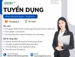 Sistar Vietnam tuyển dụng - 03 Nhân viên kinh doanh thuốc thú y tại TP.HCM