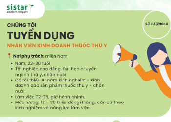 TUYỂN DỤNG - NHÂN VIÊN KINH DOANH THUỐC THÚ Y 